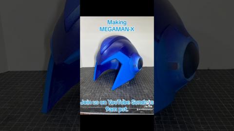 Making Megman-X helmet. #cosplayfoam #cosplaydiy #diy #megamanx