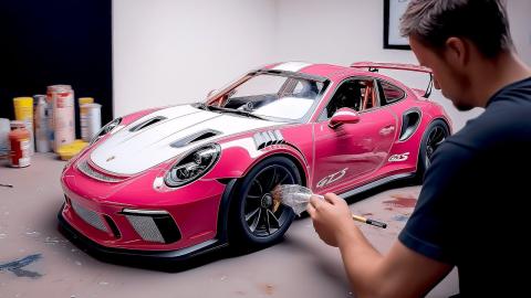 Man Builds Porsche 911 GT3 RS Hyperrealistic Scale Model | Start to Finish by @OMGscaleworks