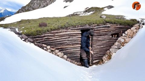 Building Warm Survival Shelter for Winter | Start to Finish Build By @ramizinthewild