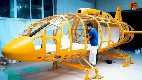 Man Builds Amazing Helicopter Using Styrofoam and Fiberglass | Start to Finish Build by @Dodoan123