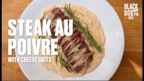 Grilled Steak Au Poivre with Three Cheese Grits | Bark and Bite with Black Dog BBQ | Charbroil®