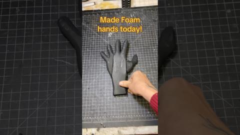 Made foam hands today! #cosplaydiy #cosplayfoam #foamcrafts