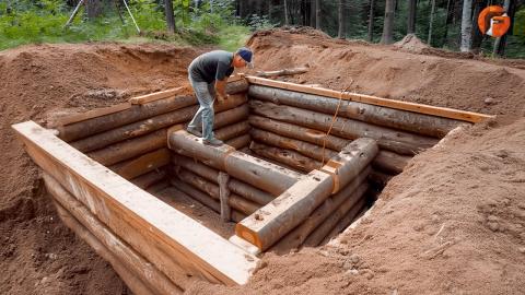 Man Builds Secret Underground Log Cabin | Start to Finish Build by@bushcraftua1
