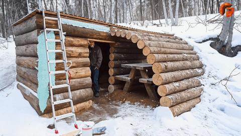 Survival Expert Builds Warm Shelter in the Forest | Start to Finish by @woody_allan