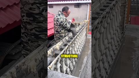 Satisfying Process Of Making Concrete Piller ???????? #satisfying #skills #shorts #inventions #trend