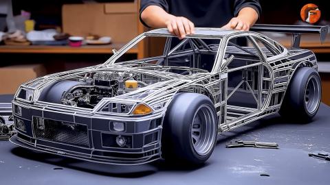 Building $2,500 RC Nissan GT-R With Real Mechanisms: Step-by-Step Guide by @RCPlayGround