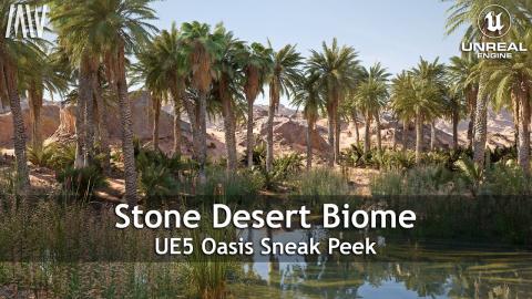 Unreal Engine 5.4 - MAWI - Realistic Stone Desert Oasis #unrealengine #UE5 #gamedev