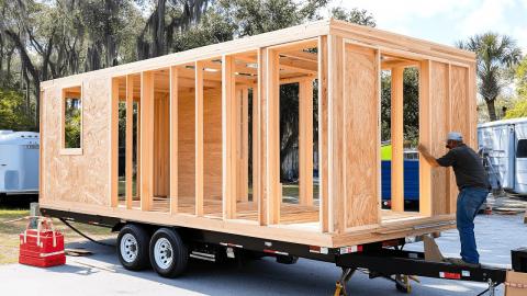 Man Builds Luxury Tiny Home on Wheels | Start to Finish Build by @buildersblueprint