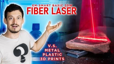 Fiber Laser VS. 3D Prints, Rocks, Metal // EM-Smart Basic 1 Review