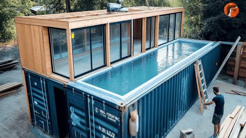 Man Builds Amazing Container House on Island | Start to Finish DIY Build by @Fabricatusueno